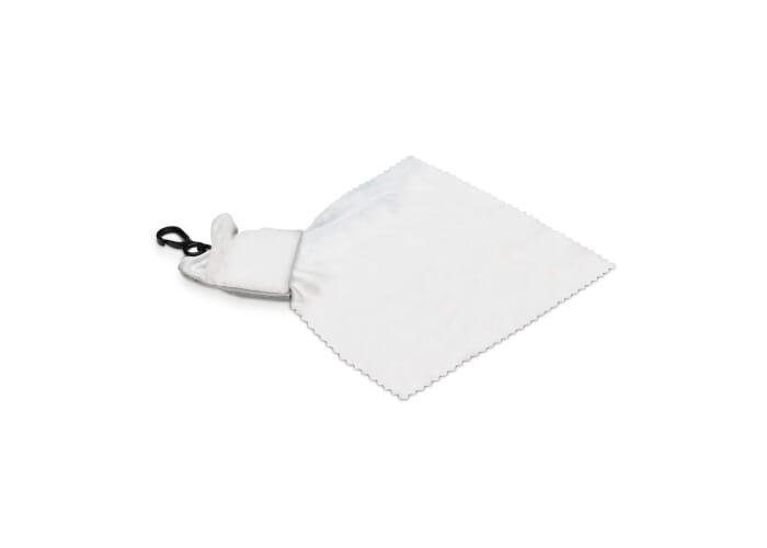 Porte-clé microfibre anti-bactérien publicitaire blanc transparent